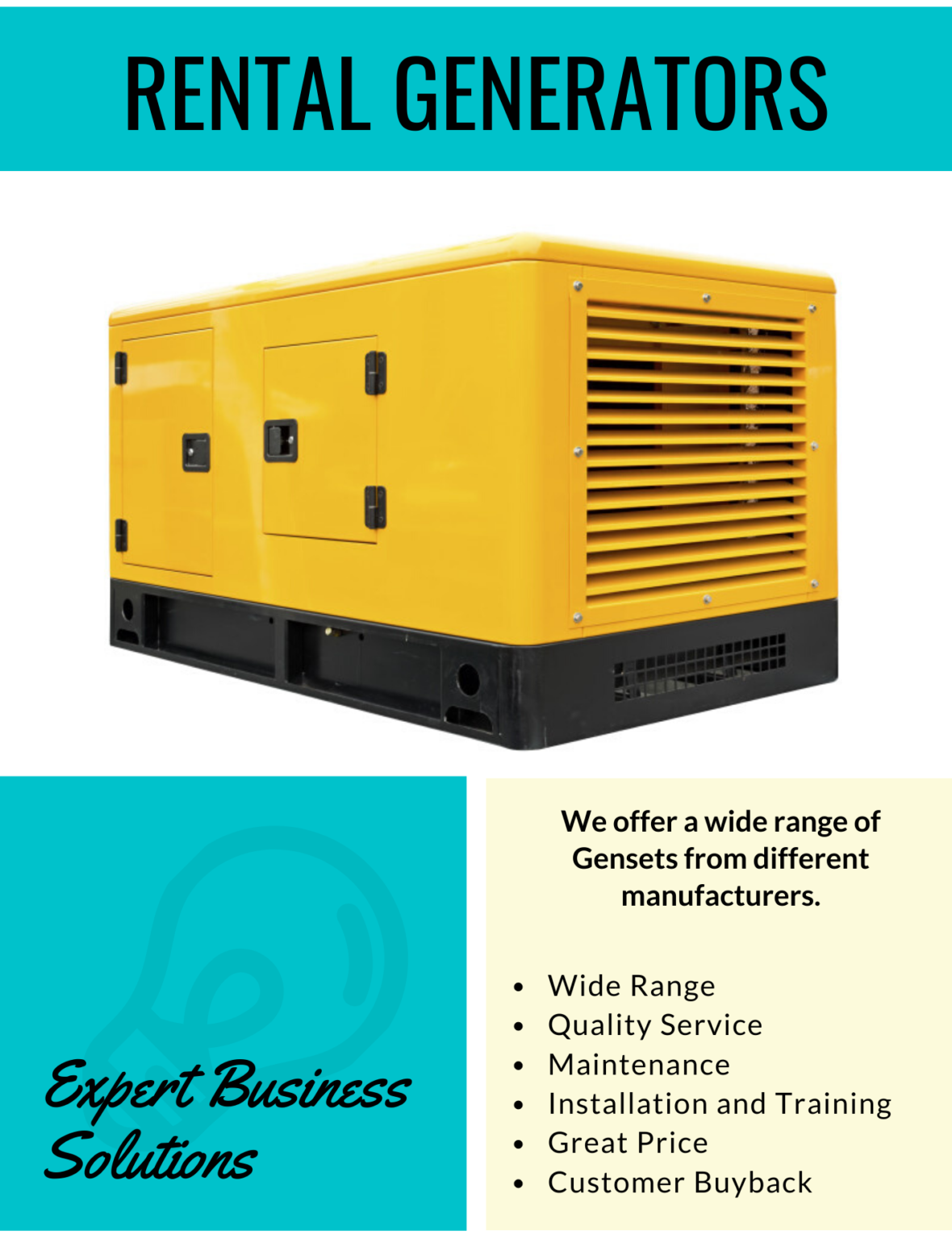 Generator on Rent Quality Service Affordable Price
